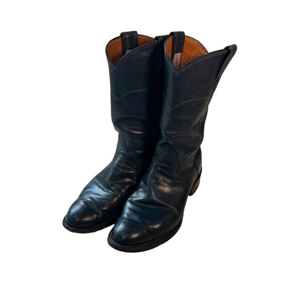 Vintage Nocona Steel Blue Leather Cowboy Boots Womens Size 6B Western Ranch - Picture 8 of 9